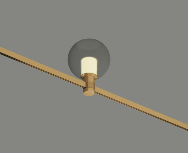 Amber Clear Glass Ball Lamp